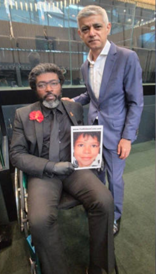 Kye Gbangbola, Zane's father, with Sadiq Khan